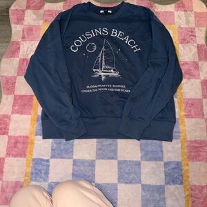 American Eagle Outfitters Blue Cousins Beach Sweatshirt